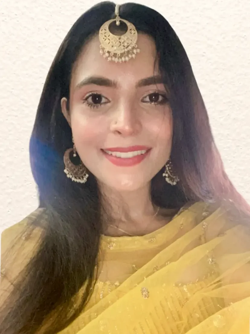 Manisha, founder and designer of Manhar Embroidery Couture